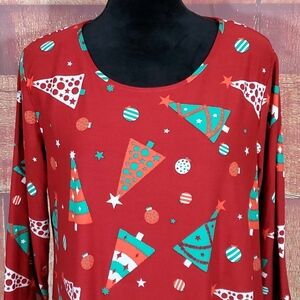 St John's Bay Christmas Tree T-Shirt Dress NWOT
